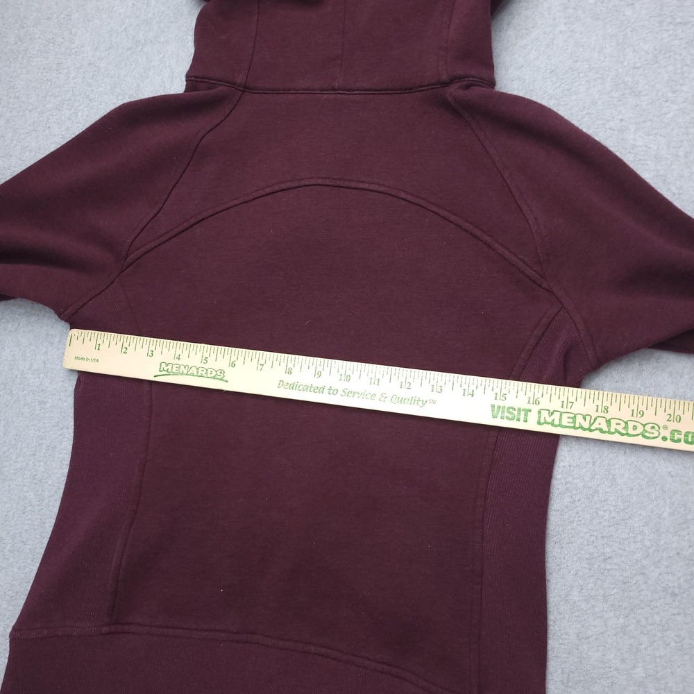 Lululemon Scuba Hoodie Womens 8 Red‎ Full Zip Fleece Long Sleeve Athleisure - Picture 9 of 10